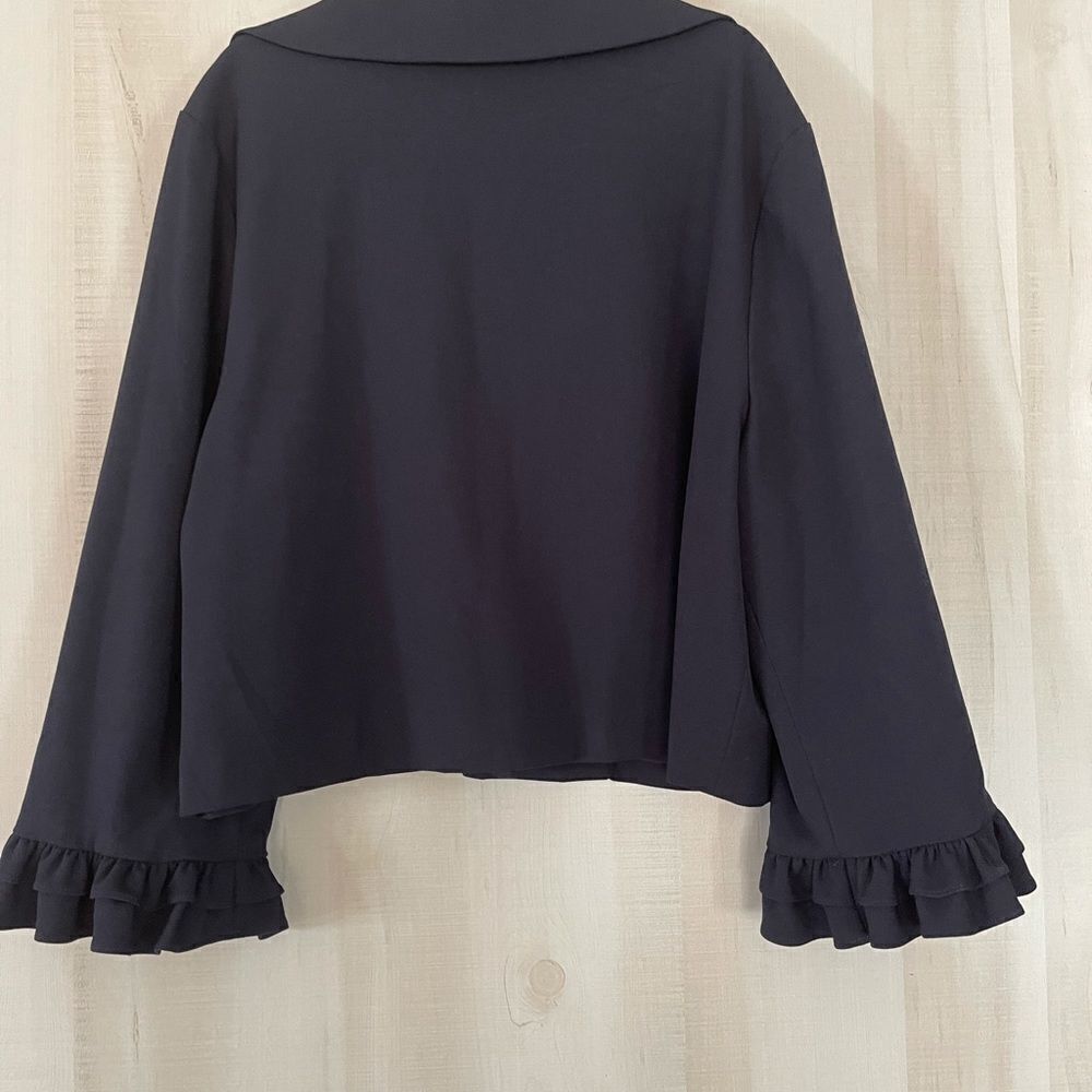NWT Julie Brown NYC navy blazer jacket with ruffle at wrist, size XL - Picture 9 of 14